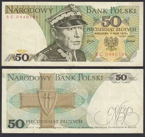 Polen - Poland 50 Zloty Banknote 1975 Pick 142a VF (3)   (32361