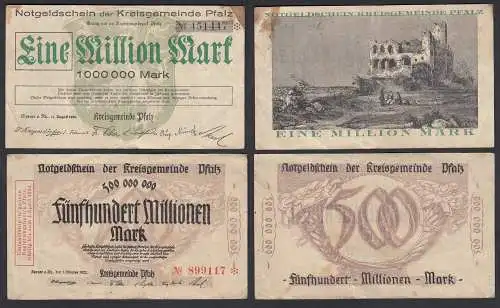 GERMANY - Speyer 1 + 500 Million Mark NOTGELD Gutscheine 1923   (26114
