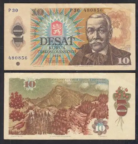 TSCHECHOSLOWAKEI - CZECHOSLOVAKIA - 10 Korun 1986 Pick 94b VF (3)    (32392