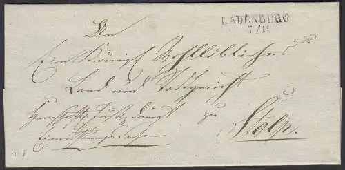 Ca. 1820 LAUENBURG L2 Umschlag nach Stolp    (32411