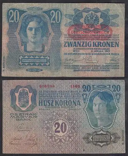 Österreich - Austria 20 Kronen 1919 (1913) Pick 53a F (4)     (32383