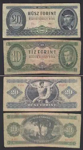 UNGARN - HUNGARY 10 Forint 1989 + 20 Forint 1975    (32433