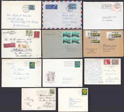SCHWEIZ - SWITZERLAND 11 Stück ältere Briefe/Karten meist 50er Jahre   (32353