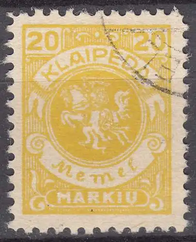 Memel 1923 Mi.142 Freimarken Wappenreiter 20 M. gestempelt used  (70471