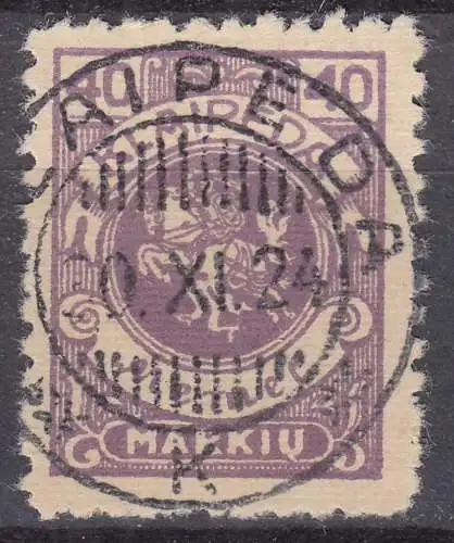 Memel 1923 Mi.144 Freimarken Wappenreiter 40 M. gestempelt used  (70473