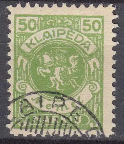 70474 Memel 1923 Mi.145 Freimarken Wappenreiter 50 M. gestempelt used  (70474