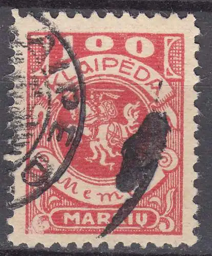 Memel 1923 Mi.146 Freimarken Wappenreiter 100 M. gestempelt used  (70475