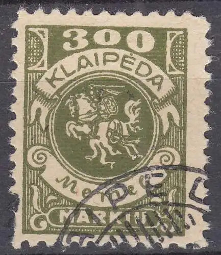 Memel 1923 Mi.147 Freimarken Wappenreiter 300 M. gestempelt used  (70476