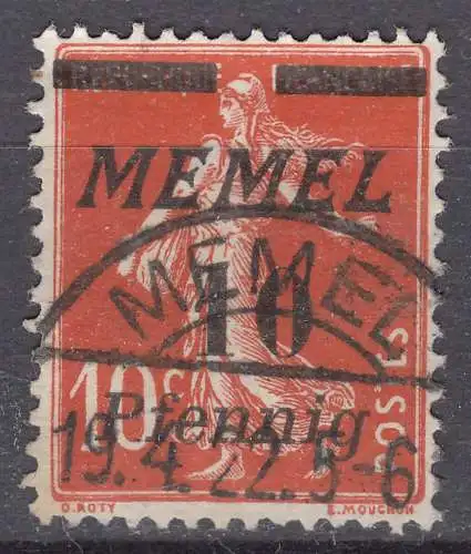 Memel 1920 Mi.19 Freimarken mit Aufdruck 20 auf 20 gestempelt used  (70485