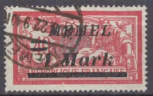 Memel 1922 Mi.64 Freimarken mit Aufdruck 1 M auf 40 C gestempelt used  (70489