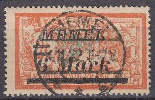 Memel 1922 Mi.70 Freimarken mit Aufdruck 6 M auf 2 Fr gestempelt used  (70490