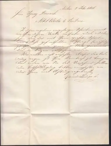 1836 AACHEN Nachts Brief nach WEILER bei Lindau mit Inhalt   (32404