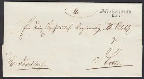 Preussen ca. 1825 Umschlag SWINEMÜNDE L2 Pommern   (24541