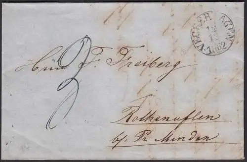 1862 Veckerhagen Brief nach Rothenuflen mit Inhalt taxiert   (32409