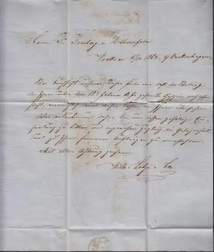 1862 Veckerhagen Brief nach Rothenuflen mit Inhalt taxiert   (32409