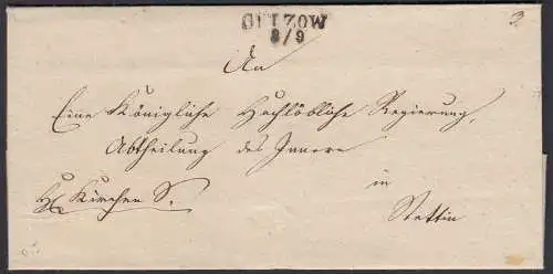 ca. 1825 GÜLZOW L2 Umschlag nach Stettin   (32414