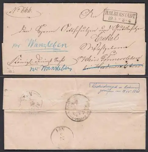 1863 HALBERSTADT R2 Brief mit Inhalt nach Klein Germersleben   (32419