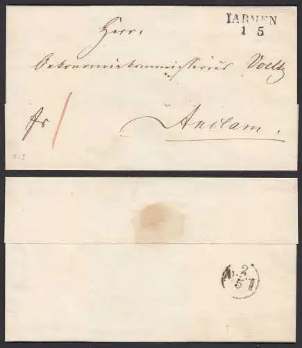 ca.1825 JARMEN L2 Umschlag nach Anclam   (32421