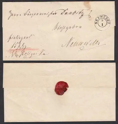 ca.1840 NEUWEDEL K2 Schlesien schöner alter Umschlag als Ortsbrief   (32483
