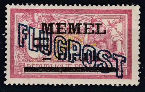 Memel 1921 Mi. 44 Freimarken mit Aufdruck 2 M. Auf 1 Fr. * MH    (70504