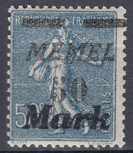 Memel 1923 Mi. 123 Freimarken mit Aufdruck 50 auf 50 C. ** MNH     (70517