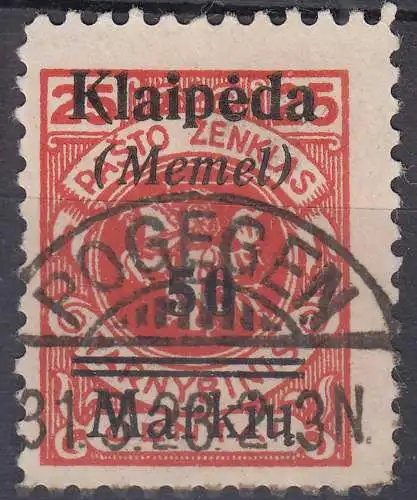 Memel 1923 Mi.131 Freimarken mit Aufdruck 50 M. auf 25 C. gestempelt used (70522