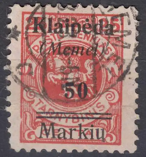 Memel 1923 Mi.131 Freimarken mit Aufdruck 50 M. auf 25 C. gestempelt used (70524