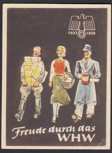 Propaganda WHW Türblatt - Freude durch das WHW 1937/ 1938   (32507