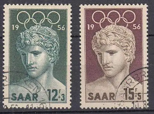 Saar Saarland -1956 Mi. 371-372 Olympische Sommerspiele gestempelt used  (70529