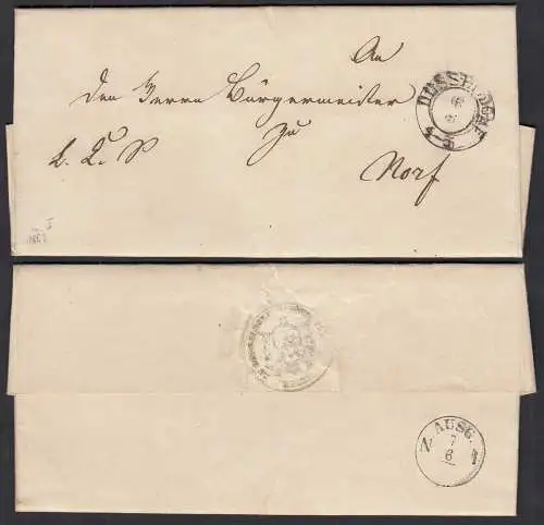 1852 DÜSSELDORF alter Brief mit Inhalt nach NORF    (32475