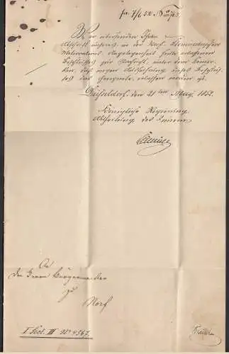 1852 DÜSSELDORF alter Brief mit Inhalt nach NORF    (32475