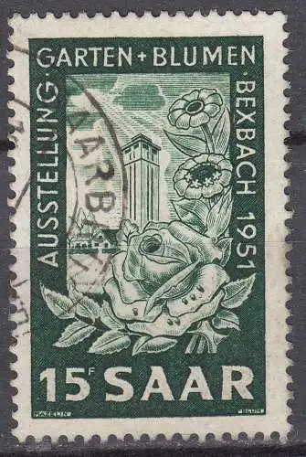 Saarland 1951 Mi. 307 – Ausstellung Garten + Blumen gestempelt used     (70548