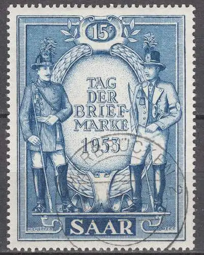 Saarland 1953 Mi. 342 –Preußischer + bayerischer Postillion gestempelt used