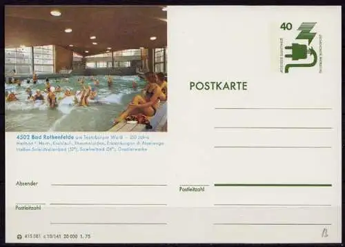 BRD Bundesrepublik Ganzsache Bildpostkarte 4502 Bad Rothenfelde Heilbad    (d077