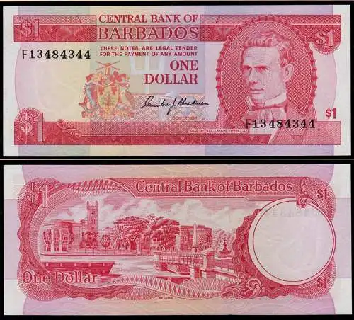 Barbados 1 Dollar Banknote 1973 Pick 29a UNC (1)   (d111