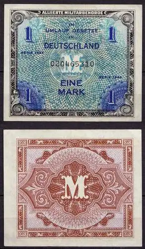 ALLIIERTE MILITÄRBEHÖRDE 1 Mark 1944 Ro 201a XF (2)   (d259