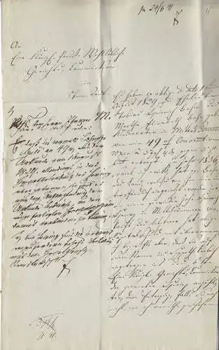 Mühlhausen - Tennstedt Gerichtsbrief 1841 mit Inhalt Preussen   (d652