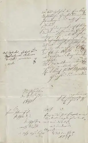 Mühlhausen L2 - Tennstedt Gerichtsbrief 1841 mit Inhalt Preussen   (d652