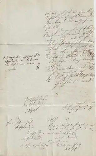 Mühlhausen - Tennstedt Gerichtsbrief 1841 mit Inhalt Preussen   (d652