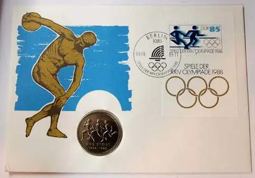 DDR 10 Mark Numisbrief 1988 XXIV. Spiele der Olympiade   (n14
