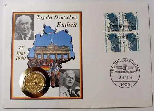 Numisbrief Tag der Deutschen Einheit, geteilte D-Mark, 17.Juni 1990   (n039