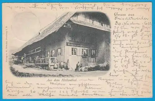 AK Höllenthal Eisenbach Gasthof Pferde Trachten  1898  (1663