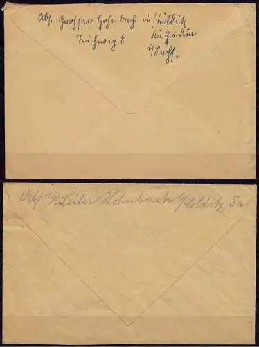2 Umschläge Posthilfstelle/Landpost Hohnbach Kreis Grimma 1955 + 1963  (7631