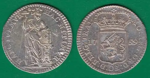 Niederlande  1/4 Gulden 1759 Münzmeisterprägung Provinz (Utrecht)    (32524