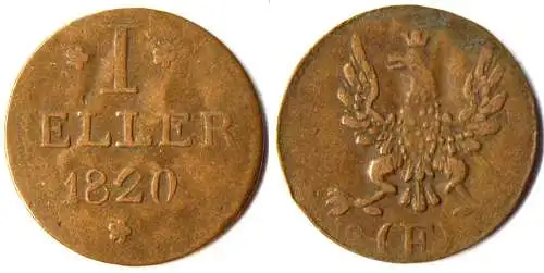 Frankfurt Altdeutsche Staaten 1 Heller 1820 ´- F   (r1200