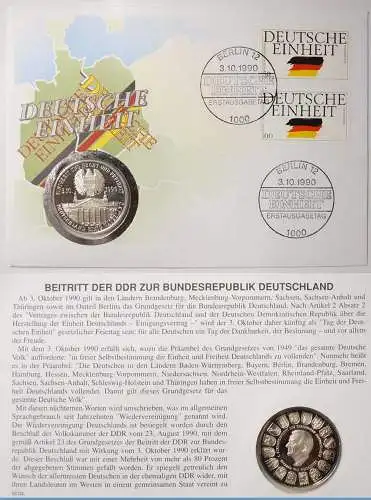 Numisbrief Deutsche Einheit 3.10.1990 Medaille Richard von Weizäcker   (d546