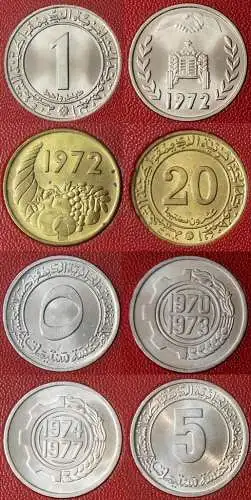 Algerien 4 Stück Münzen FAO Wirtschaftliches Wachstum in stgl.  (r427a