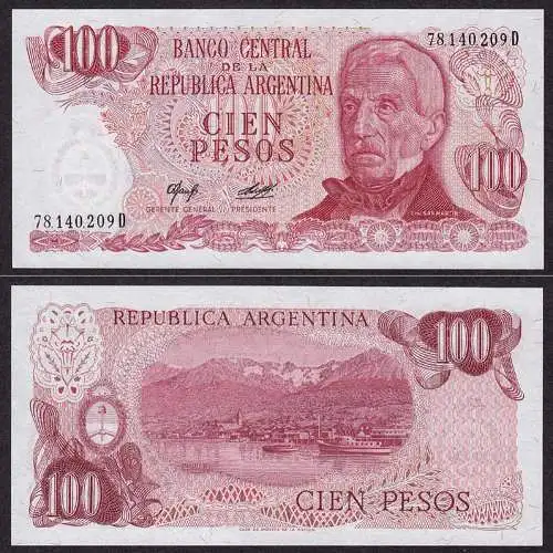 Argentinien - Argentina 100 Pesos UNC (1) 1976-78 Pick 302  (d685