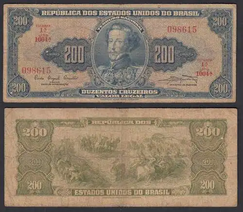 Brasilien - Brazil 200 Cruzados Banknote (1961) Pick 171a sign. 9    (32441