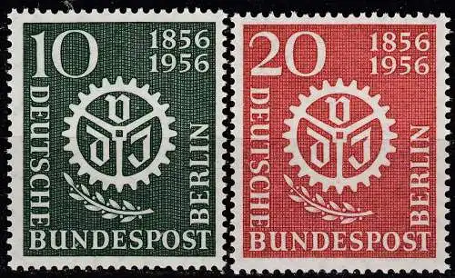 Berlin 1956 Mi. 138-139 postfrisch MNH 10 + 20 Pfg. 100 Jahre Verein Ingenieure